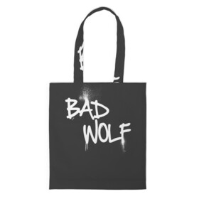 Шоппер 3D с принтом Bad wolf в Санкт-Петербурге, 100% полиэстер | Плотность: 200 г/м2; Размер: 34×35 см; Высота лямок: 30 см | Тематика изображения на принте: bbc | dimension | dr who | jenna coleman | jodie whittaker | matt smith | relative | resolution | space | tardis | the doctor | time | галлифрей | джоди уиттакер | доктор кто | тардис