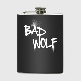 Фляга с принтом Bad wolf в Санкт-Петербурге, металлический корпус | емкость 0,22 л, размер 125 х 94 мм. Виниловая наклейка запечатывается полностью | Тематика изображения на принте: bbc | dimension | dr who | jenna coleman | jodie whittaker | matt smith | relative | resolution | space | tardis | the doctor | time | галлифрей | джоди уиттакер | доктор кто | тардис