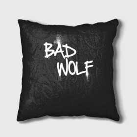 Подушка 3D с принтом Bad wolf в Санкт-Петербурге, наволочка – 100% полиэстер, наполнитель – холлофайбер (легкий наполнитель, не вызывает аллергию). | состоит из подушки и наволочки. Наволочка на молнии, легко снимается для стирки | Тематика изображения на принте: bbc | dimension | dr who | jenna coleman | jodie whittaker | matt smith | relative | resolution | space | tardis | the doctor | time | галлифрей | джоди уиттакер | доктор кто | тардис