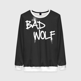 Женский свитшот 3D с принтом Bad wolf в Санкт-Петербурге, 100% полиэстер с мягким внутренним слоем | круглый вырез горловины, мягкая резинка на манжетах и поясе, свободная посадка по фигуре | Тематика изображения на принте: bbc | dimension | dr who | jenna coleman | jodie whittaker | matt smith | relative | resolution | space | tardis | the doctor | time | галлифрей | джоди уиттакер | доктор кто | тардис