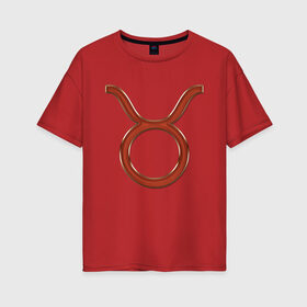Женская футболка хлопок Oversize с принтом Телец (Taurus) в Санкт-Петербурге, 100% хлопок | свободный крой, круглый ворот, спущенный рукав, длина до линии бедер
 | 
