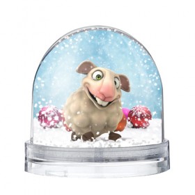 Снежный шар с принтом Позитивная Овечка в Санкт-Петербурге, Пластик | Изображение внутри шара печатается на глянцевой фотобумаге с двух сторон | 