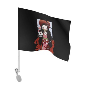 Флаг для автомобиля с принтом Клинок рассекающий демонов в Санкт-Петербурге, 100% полиэстер | Размер: 30*21 см | kimetsu no yaiba | клинок рассекающий демонов | нэдзуко