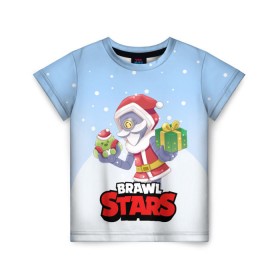 Детская футболка 3D с принтом Brawl Stars. Christmas Barley в Санкт-Петербурге, 100% гипоаллергенный полиэфир | прямой крой, круглый вырез горловины, длина до линии бедер, чуть спущенное плечо, ткань немного тянется | Тематика изображения на принте: bo | brawl | brock | bull | colt | dynamike | elprimo | jessie | leon | moba | nita | shelly | stars | бо | брок | булл | джесси | динамайк | кольт | леон | нита | шелли | эльпримо