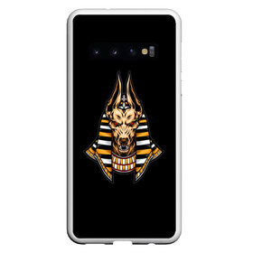 Чехол для Samsung Galaxy S10 с принтом Anubis в Санкт-Петербурге, Силикон | Область печати: задняя сторона чехла, без боковых панелей | dog | анубис | бог | египет | миф | мумия | пирамида | собака | статуя