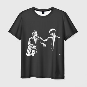 Мужская футболка 3D с принтом Криминальное Чтиво в Санкт-Петербурге, 100% полиэфир | прямой крой, круглый вырез горловины, длина до линии бедер | meme | memes | pulp fiction | quentin | reservoir dogs | tarantino | бешеные псы | квентин | криминальное чтиво | мем | мемы | тарантино