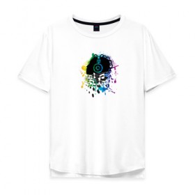 Мужская футболка хлопок Oversize с принтом Музыка в Санкт-Петербурге, 100% хлопок | свободный крой, круглый ворот, “спинка” длиннее передней части | краски | музыка | наушники | ноты | рисунок