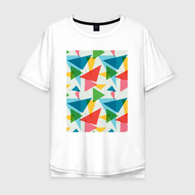 Мужская футболка хлопок Oversize с принтом Минимализм в Санкт-Петербурге, 100% хлопок | свободный крой, круглый ворот, “спинка” длиннее передней части | геометрия | минимализм | треугольники