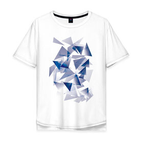Мужская футболка хлопок Oversize с принтом Частицы в Санкт-Петербурге, 100% хлопок | свободный крой, круглый ворот, “спинка” длиннее передней части | геометрия | минимализм | рисунок | треугольники | частицы