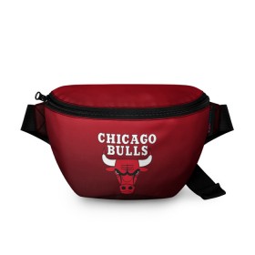 Поясная сумка 3D с принтом CHICAGO BULLS в Санкт-Петербурге, 100% полиэстер | плотная ткань, ремень с регулируемой длиной, внутри несколько карманов для мелочей, основное отделение и карман с обратной стороны сумки застегиваются на молнию | bulls | chicago | chicago bulls | nba | red bulls | usa | америка | быки | нба | сша | чикаго буллс