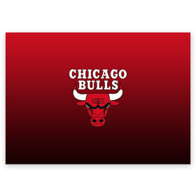 Поздравительная открытка с принтом CHICAGO BULLS в Санкт-Петербурге, 100% бумага | плотность бумаги 280 г/м2, матовая, на обратной стороне линовка и место для марки
 | Тематика изображения на принте: bulls | chicago | chicago bulls | nba | red bulls | usa | америка | быки | нба | сша | чикаго буллс