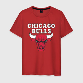 Мужская футболка хлопок с принтом CHICAGO BULLS в Санкт-Петербурге, 100% хлопок | прямой крой, круглый вырез горловины, длина до линии бедер, слегка спущенное плечо. | Тематика изображения на принте: bulls | chicago | chicago bulls | nba | red bulls | usa | америка | быки | нба | сша | чикаго буллс