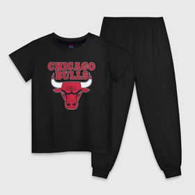 Детская пижама хлопок с принтом CHICAGO BULLS в Санкт-Петербурге, 100% хлопок |  брюки и футболка прямого кроя, без карманов, на брюках мягкая резинка на поясе и по низу штанин
 | Тематика изображения на принте: bulls | chicago | chicago bulls | nba | red bulls | usa | америка | быки | нба | сша | чикаго буллс