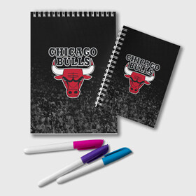 Блокнот с принтом CHICAGO BULLS в Санкт-Петербурге, 100% бумага | 48 листов, плотность листов — 60 г/м2, плотность картонной обложки — 250 г/м2. Листы скреплены удобной пружинной спиралью. Цвет линий — светло-серый
 | Тематика изображения на принте: bulls | chicago | chicago bulls | nba | red bulls | usa | америка | быки | нба | сша | чикаго буллс