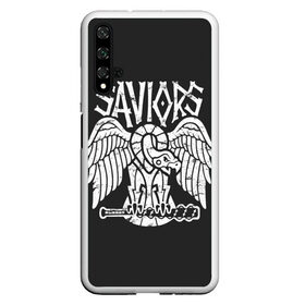 Чехол для Honor 20 с принтом Ходячие мертвецы Saviors в Санкт-Петербурге, Силикон | Область печати: задняя сторона чехла, без боковых панелей | amc | carol | daryl | dixon | michonne | negan | reaction | rick | season 10 | twd | zombies | диксон | дэрил | зомби | мертвецы | мишонн | неган | реакция | рик | ходячие