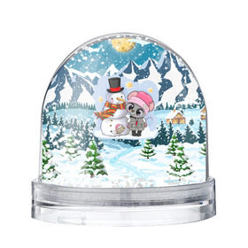 Снежный шар с принтом Милая мышка со снеговиком в Санкт-Петербурге, Пластик | Изображение внутри шара печатается на глянцевой фотобумаге с двух сторон | 2020 | mouse | rat | годкрысы | годмыши | зима | зимняя | крыса | мороз | мышка | мышь | новогодняя | новый год | новый год 2020 | рождество | симолгода | снег | холод
