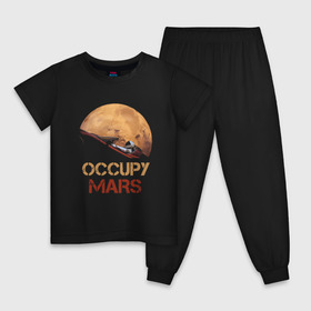Детская пижама хлопок с принтом Захватить Марс в Санкт-Петербурге, 100% хлопок |  брюки и футболка прямого кроя, без карманов, на брюках мягкая резинка на поясе и по низу штанин
 | earth | mars | moon | nasa | red | space | астронавт | гагарин | земля | инопланетянин | комета | космонавт | космос | красный | луна | марс | марсианин | мереорит | наса | нло | планета | пришелец | ракета | солнце