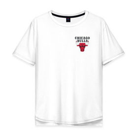 Мужская футболка хлопок Oversize с принтом CHICAGO BULLS (НА СПИНЕ) в Санкт-Петербурге, 100% хлопок | свободный крой, круглый ворот, “спинка” длиннее передней части | Тематика изображения на принте: 