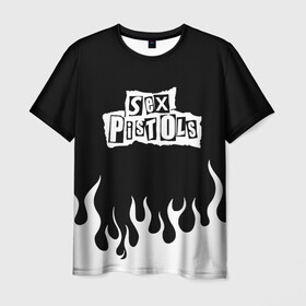 Мужская футболка 3D с принтом Sex Pistols  в Санкт-Петербурге, 100% полиэфир | прямой крой, круглый вырез горловины, длина до линии бедер | music | rock | музыка | пистолс | рок