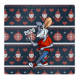 Магнитный плакат 3Х3 с принтом Год крысы 2020 в Санкт-Петербурге, Полимерный материал с магнитным слоем | 9 деталей размером 9*9 см | 2020 | mouse | rat | годкрысы | годмыши | зима | зимняя | крыса | мороз | мышка | мышь | новогодняя | новый год | новый год 2020 | рождество | симолгода | снег | холод