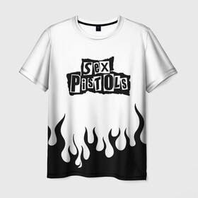 Мужская футболка 3D с принтом Sex Pistols в Санкт-Петербурге, 100% полиэфир | прямой крой, круглый вырез горловины, длина до линии бедер | music | rock | музыка | пистолс | рок