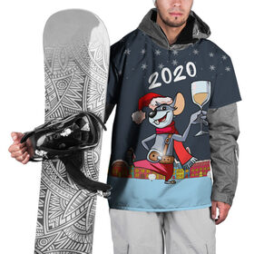 Накидка на куртку 3D с принтом Мышонок с шампанским в Санкт-Петербурге, 100% полиэстер |  | Тематика изображения на принте: 2020 | mouse | rat | годкрысы | годмыши | зима | зимняя | крыса | мороз | мышка | мышь | новогодняя | новый год | новый год 2020 | рождество | симолгода | снег | холод