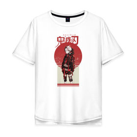 Мужская футболка хлопок Oversize с принтом Аниме Demon Slayer в Санкт-Петербурге, 100% хлопок | свободный крой, круглый ворот, “спинка” длиннее передней части | anime | demon slayer | kimetsu no yaiba | аниме | клинок рассекающий демонов