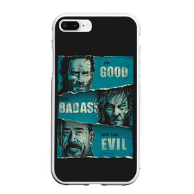 Чехол для iPhone 7Plus/8 Plus матовый с принтом Good Badass Evil в Санкт-Петербурге, Силикон | Область печати: задняя сторона чехла, без боковых панелей | amc | carol | daryl | dixon | michonne | negan | reaction | rick | season 10 | twd | zombies | диксон | дэрил | зомби | мертвецы | мишонн | неган | реакция | рик | ходячие