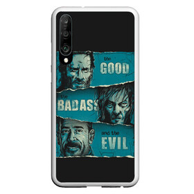 Чехол для Honor P30 с принтом Good Badass Evil в Санкт-Петербурге, Силикон | Область печати: задняя сторона чехла, без боковых панелей | Тематика изображения на принте: amc | carol | daryl | dixon | michonne | negan | reaction | rick | season 10 | twd | zombies | диксон | дэрил | зомби | мертвецы | мишонн | неган | реакция | рик | ходячие