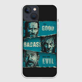 Чехол для iPhone 13 с принтом Good, Badass, Evil в Санкт-Петербурге,  |  | amc | carol | daryl | dixon | michonne | negan | reaction | rick | season 10 | twd | zombies | диксон | дэрил | зомби | мертвецы | мишонн | неган | реакция | рик | ходячие