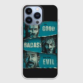 Чехол для iPhone 13 Pro с принтом Good, Badass, Evil в Санкт-Петербурге,  |  | amc | carol | daryl | dixon | michonne | negan | reaction | rick | season 10 | twd | zombies | диксон | дэрил | зомби | мертвецы | мишонн | неган | реакция | рик | ходячие