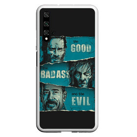 Чехол для Honor 20 с принтом Good Badass Evil в Санкт-Петербурге, Силикон | Область печати: задняя сторона чехла, без боковых панелей | amc | carol | daryl | dixon | michonne | negan | reaction | rick | season 10 | twd | zombies | диксон | дэрил | зомби | мертвецы | мишонн | неган | реакция | рик | ходячие