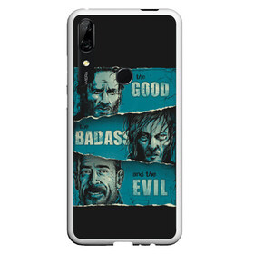 Чехол для Honor P Smart Z с принтом Good Badass Evil в Санкт-Петербурге, Силикон | Область печати: задняя сторона чехла, без боковых панелей | Тематика изображения на принте: amc | carol | daryl | dixon | michonne | negan | reaction | rick | season 10 | twd | zombies | диксон | дэрил | зомби | мертвецы | мишонн | неган | реакция | рик | ходячие