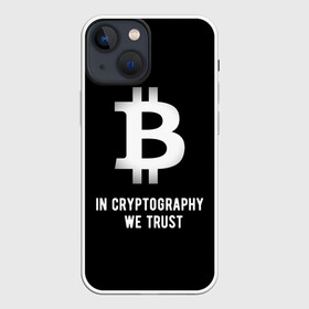 Чехол для iPhone 13 mini с принтом Биткоин Криптовалюта в Санкт-Петербурге,  |  | in cryptography we trust | биткоин | крипта | крипто | криптовалюта
