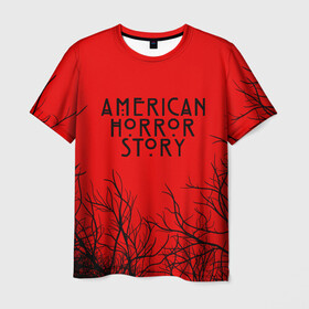 Мужская футболка 3D с принтом  AHS | AMERICAN HORROR STORY в Санкт-Петербурге, 100% полиэфир | прямой крой, круглый вырез горловины, длина до линии бедер | ahs | american horror story | normal people scare me | американская история ужасов | нормальные люди пугают меня | сериал