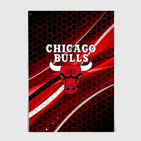 Постер с принтом CHICAGO BULLS в Санкт-Петербурге, 100% бумага
 | бумага, плотность 150 мг. Матовая, но за счет высокого коэффициента гладкости имеет небольшой блеск и дает на свету блики, но в отличии от глянцевой бумаги не покрыта лаком | bulls | chicago | chicago bulls | nba | red bulls | usa | америка | быки | нба | сша | чикаго буллс