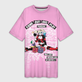 Платье-футболка 3D с принтом Harley Quinn в Санкт-Петербурге,  |  | harleen quinzel | harley | harley quin | harley quinn | shtatharley | харли квин | харли квинн | харли куин | харли куинн | харлин квинзель