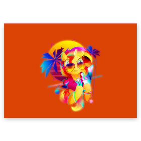 Поздравительная открытка с принтом My little pony в Санкт-Петербурге, 100% бумага | плотность бумаги 280 г/м2, матовая, на обратной стороне линовка и место для марки
 | applejack | little | magic | mlp | my | pinkie pie | pony | rainbow dash | rarity | sto luchshih detskih printov | twilight | дракон | дружба | единорог | искорка | пони | селестия | спайк | сумеречная | это чудо