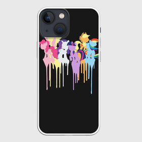 Чехол для iPhone 13 mini с принтом My little pony в Санкт-Петербурге,  |  | applejack | little | magic | mlp | my | pinkie pie | pony | rainbow dash | rarity | twilight | дракон | дружба | единорог | искорка | пони | селестия | спайк | сумеречная | это чудо