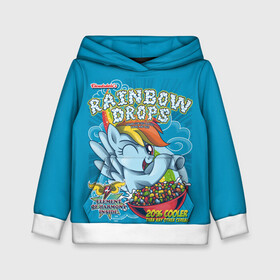 Детская толстовка 3D с принтом Rainbow brops в Санкт-Петербурге, 100% полиэстер | двухслойный капюшон со шнурком для регулировки, мягкие манжеты на рукавах и по низу толстовки, спереди карман-кенгуру с мягким внутренним слоем | Тематика изображения на принте: applejack | little | magic | mlp | my | pinkie pie | pony | rainbow dash | rarity | twilight | дракон | дружба | единорог | искорка | пони | селестия | спайк | сумеречная | это чудо