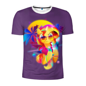 Мужская футболка 3D спортивная с принтом My little pony в Санкт-Петербурге, 100% полиэстер с улучшенными характеристиками | приталенный силуэт, круглая горловина, широкие плечи, сужается к линии бедра | Тематика изображения на принте: applejack | little | magic | mlp | my | pinkie pie | pony | rainbow dash | rarity | twilight | дракон | дружба | единорог | искорка | пони | селестия | спайк | сумеречная | это чудо