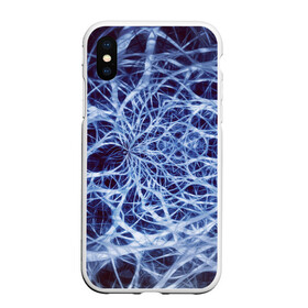 Чехол для iPhone XS Max матовый с принтом Nerves в Санкт-Петербурге, Силикон | Область печати: задняя сторона чехла, без боковых панелей | nerves | абстрактно | абстрактные | абстрактный | абстракция | нейронная | неон | неонка | неоновые | нерв | нервная | нервы | объёмные | объёмный | светящиеся | светящийся | сетка | сеть | система