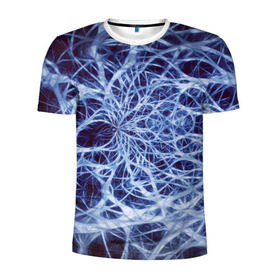 Мужская футболка 3D спортивная с принтом Nerves в Санкт-Петербурге, 100% полиэстер с улучшенными характеристиками | приталенный силуэт, круглая горловина, широкие плечи, сужается к линии бедра | Тематика изображения на принте: nerves | абстрактно | абстрактные | абстрактный | абстракция | нейронная | неон | неонка | неоновые | нерв | нервная | нервы | объёмные | объёмный | светящиеся | светящийся | сетка | сеть | система