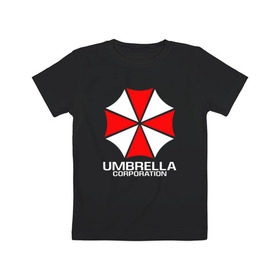 Детская футболка хлопок с принтом UMBRELLA CORP в Санкт-Петербурге, 100% хлопок | круглый вырез горловины, полуприлегающий силуэт, длина до линии бедер | Тематика изображения на принте: ada wong | biohazard | leon | nemesis | project resistance | raccoon city | re | re3 | resident evil | resident evil 3 | rpd | stars | umbrella | ада вонг | амбрелла | немезис | ужасы