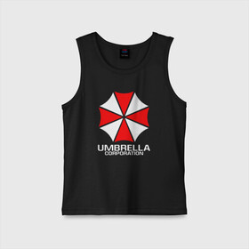 Детская майка хлопок с принтом UMBRELLA CORP в Санкт-Петербурге,  |  | Тематика изображения на принте: ada wong | biohazard | leon | nemesis | project resistance | raccoon city | re | re3 | resident evil | resident evil 3 | rpd | stars | umbrella | ада вонг | амбрелла | немезис | ужасы