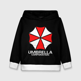 Детская толстовка 3D с принтом UMBRELLA CORP | АМБРЕЛЛА КОРП в Санкт-Петербурге, 100% полиэстер | двухслойный капюшон со шнурком для регулировки, мягкие манжеты на рукавах и по низу толстовки, спереди карман-кенгуру с мягким внутренним слоем | ada wong | biohazard | leon | nemesis | project resistance | raccoon city | re | re3 | resident evil | resident evil 3 | rpd | stars | umbrella | ада вонг | амбрелла | немезис | ужасы