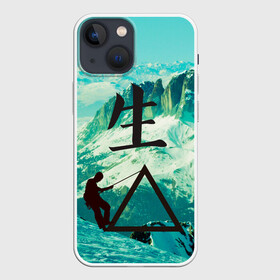 Чехол для iPhone 13 mini с принтом Горы в Санкт-Петербурге,  |  | альпинизм | горы | жизнь | иероглиф