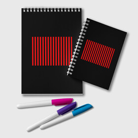 Блокнот с принтом Red and Black Lines в Санкт-Петербурге, 100% бумага | 48 листов, плотность листов — 60 г/м2, плотность картонной обложки — 250 г/м2. Листы скреплены удобной пружинной спиралью. Цвет линий — светло-серый
 | Тематика изображения на принте: black | black and red | hype | lines | red | красный | линии | черный
