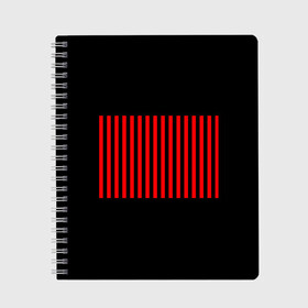 Тетрадь с принтом Red and Black Lines в Санкт-Петербурге, 100% бумага | 48 листов, плотность листов — 60 г/м2, плотность картонной обложки — 250 г/м2. Листы скреплены сбоку удобной пружинной спиралью. Уголки страниц и обложки скругленные. Цвет линий — светло-серый
 | Тематика изображения на принте: black | black and red | hype | lines | red | красный | линии | черный