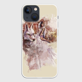 Чехол для iPhone 13 mini с принтом Princess Mononoke в Санкт-Петербурге,  |  | eboshi | ghibli | hayao | hime | lady | miyazaki | mononoke | princess | studio | аситака | волчица | гибли | дух леса | мононоке | моро | сан